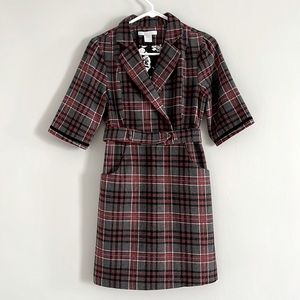 Vintage style tweeted plaid dress